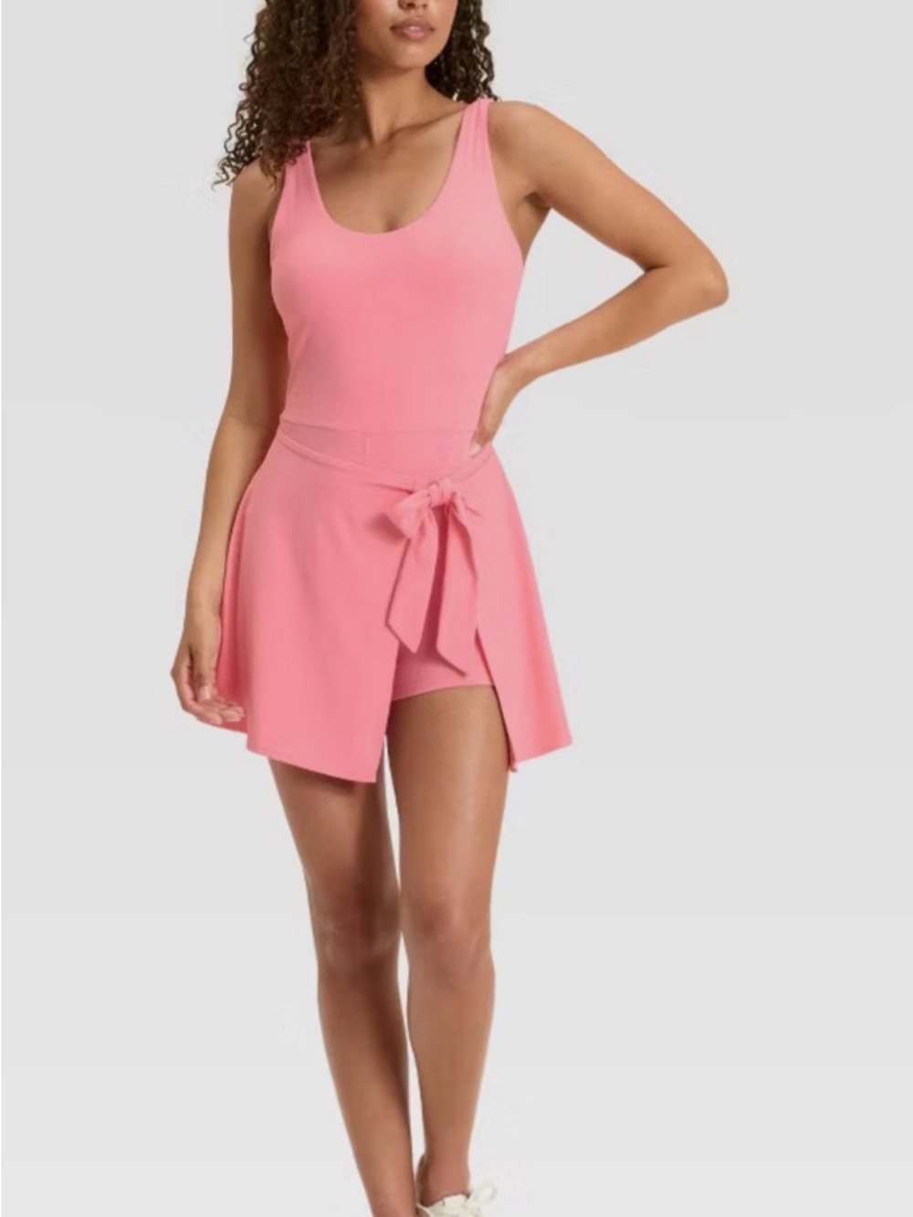 Joylab Pink Sleeveless Tie-Waist Romper Skirt XXL NWT